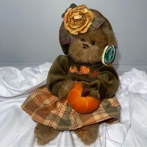 The Bearington Collection Autumn Harvester Pumpkin Bear Thanksgiving Fall #1079